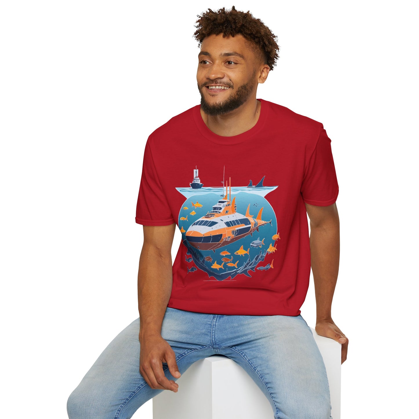 Ocean Tee Shirt, Ocean Shirt, Shirt with Ocean, U boat Tees, Shirt with U-Boat