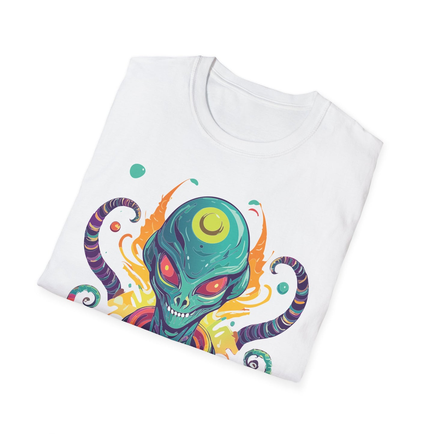 Alien Cosmos Unisex T Shirt With Aliens Design Gildan Softstyle 64000 Comfortable Lightweight Tee