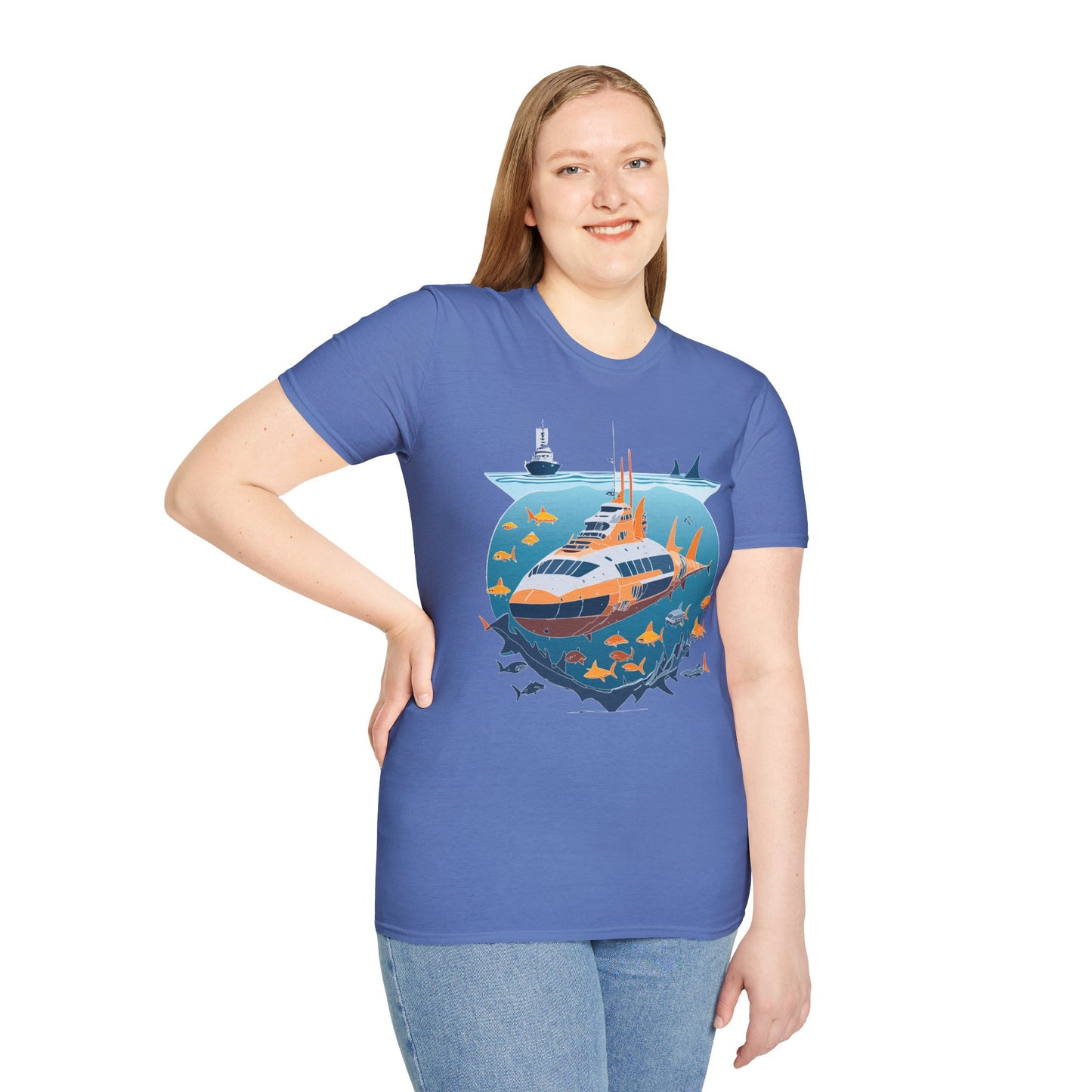 Ocean Tee Shirt, Ocean Shirt, Shirt with Ocean, U boat Tees, Shirt with U-Boat