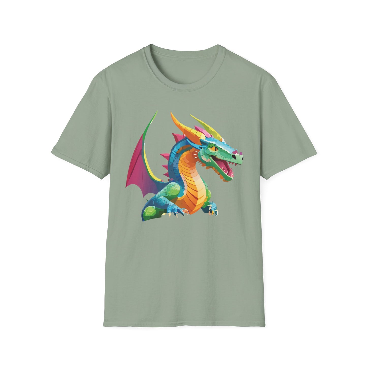 Unisex Dragon Graphic Tee Softstyle Short Sleeve T Shirt Made From Ring Spun Cotton