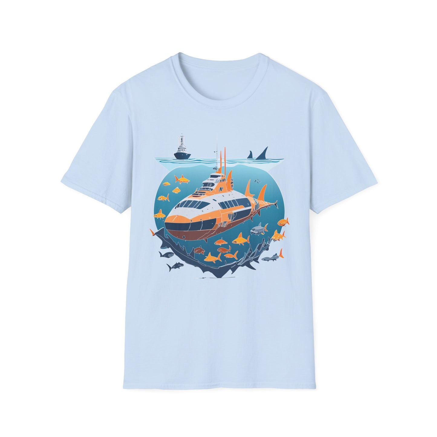 Ocean Tee Shirt, Ocean Shirt, Shirt with Ocean, U boat Tees, Shirt with U-Boat