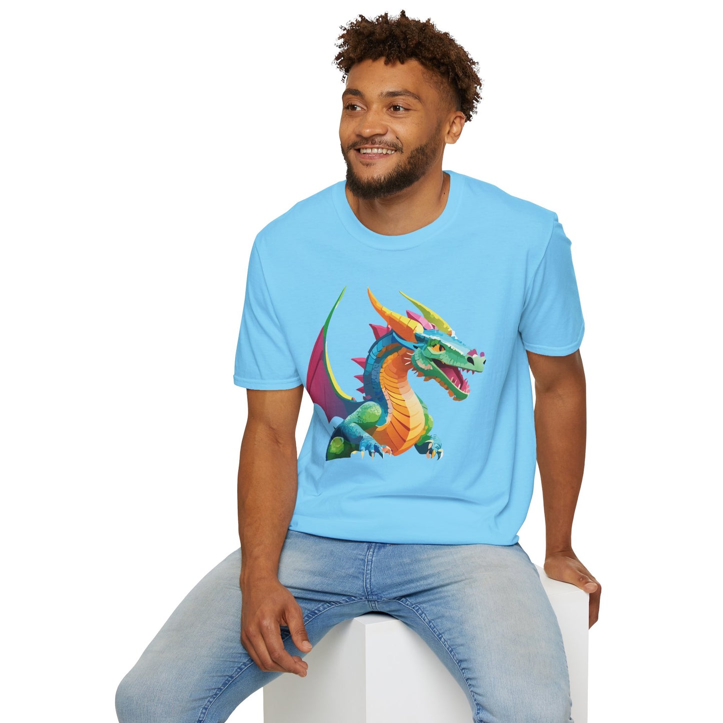Unisex Dragon Graphic Tee Softstyle Short Sleeve T Shirt Made From Ring Spun Cotton