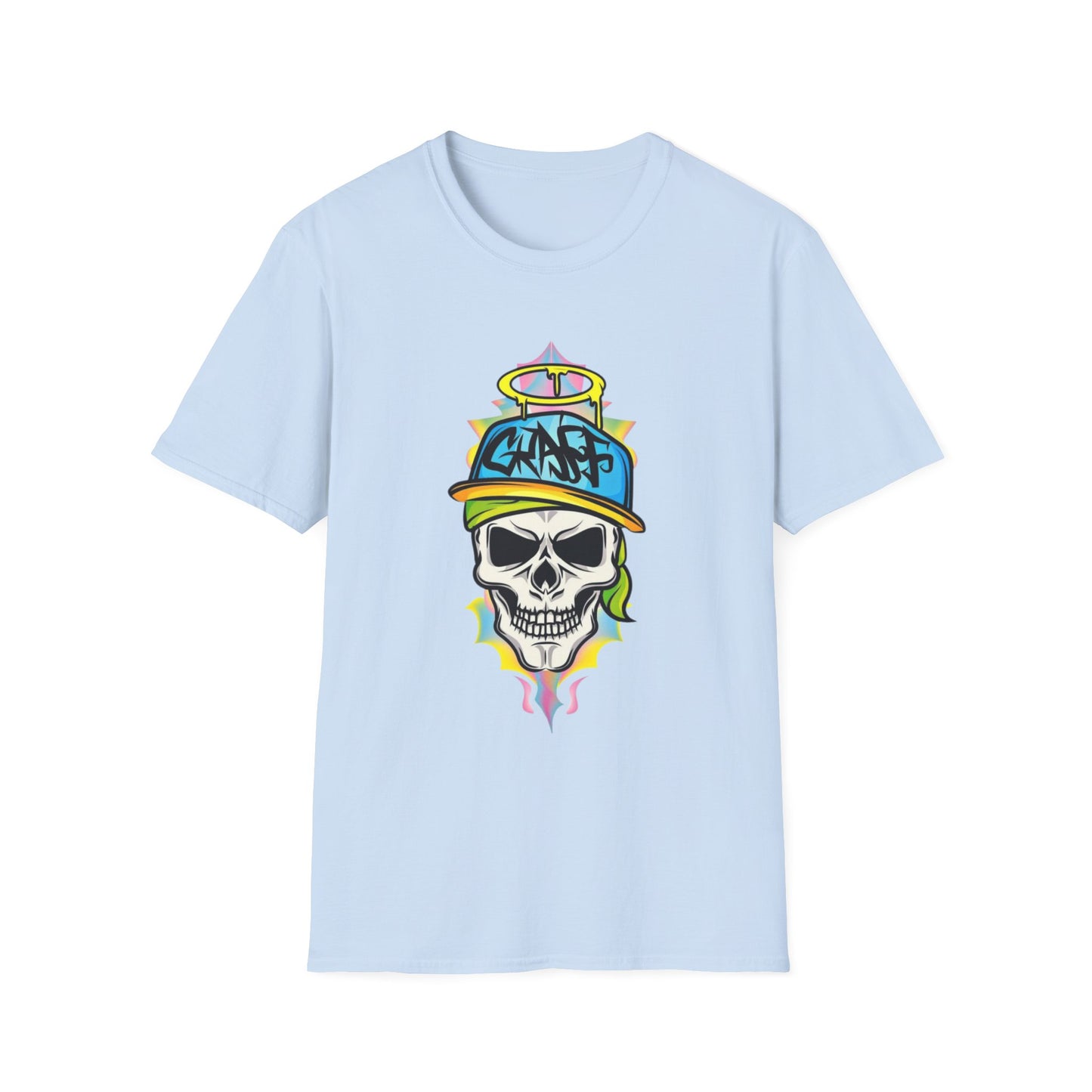 Unisex Skull Graphic Tee Shirt With Skeleton Design Softstyle 64000 100 Percent Ring Spun Cotton