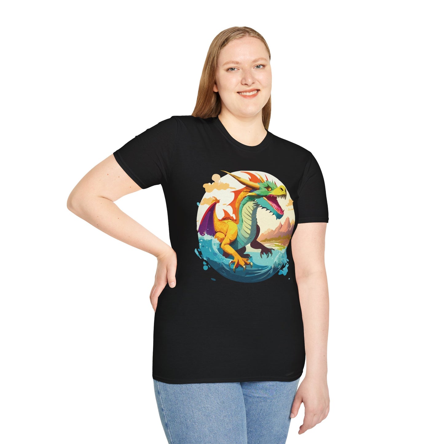 Dragon T Shirt Unisex Animal Print Dragon Shirt Gildan Softstyle Cotton Tee 64000
