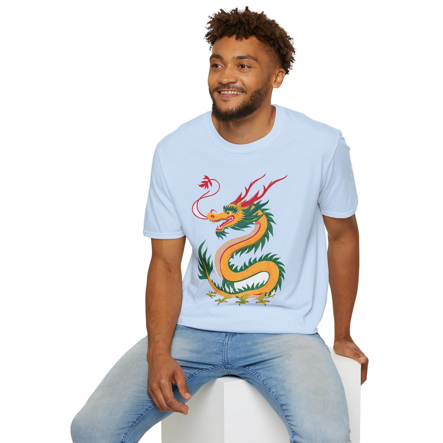 Dragon T Shirt Unisex Dragon Shirt Animal Shirt Gildan Softstyle 64000 100 Percent Cotton Tee
