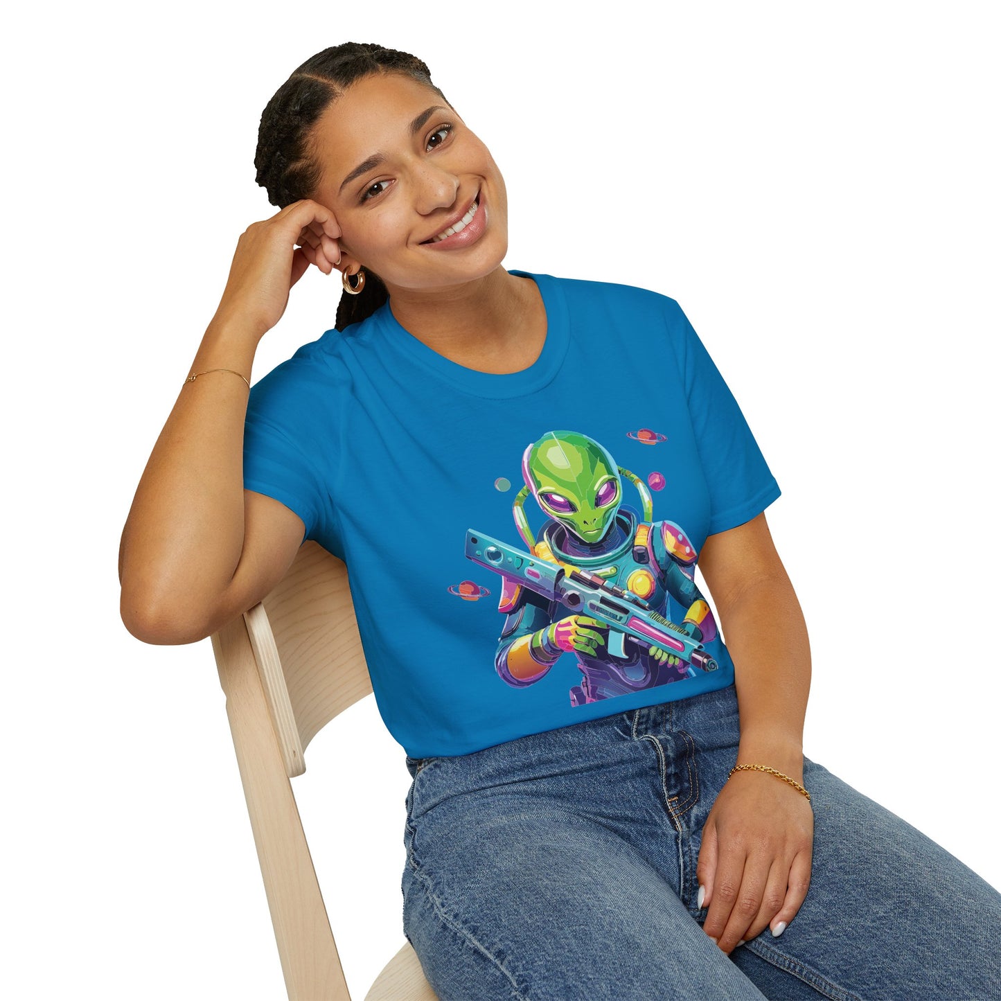 Alien Cosmos T Shirt Unisex Gildan Softstyle 64000 Art Design Tee For Everyday Comfort