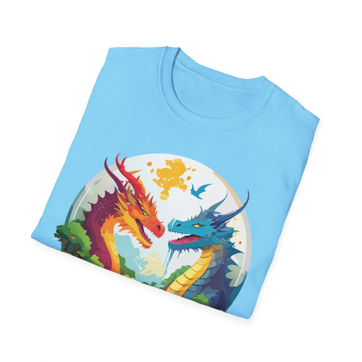 Dragon T Shirt Unisex Gildan Softstyle 64000 100 Percent Cotton Animal Print Tee Artwork