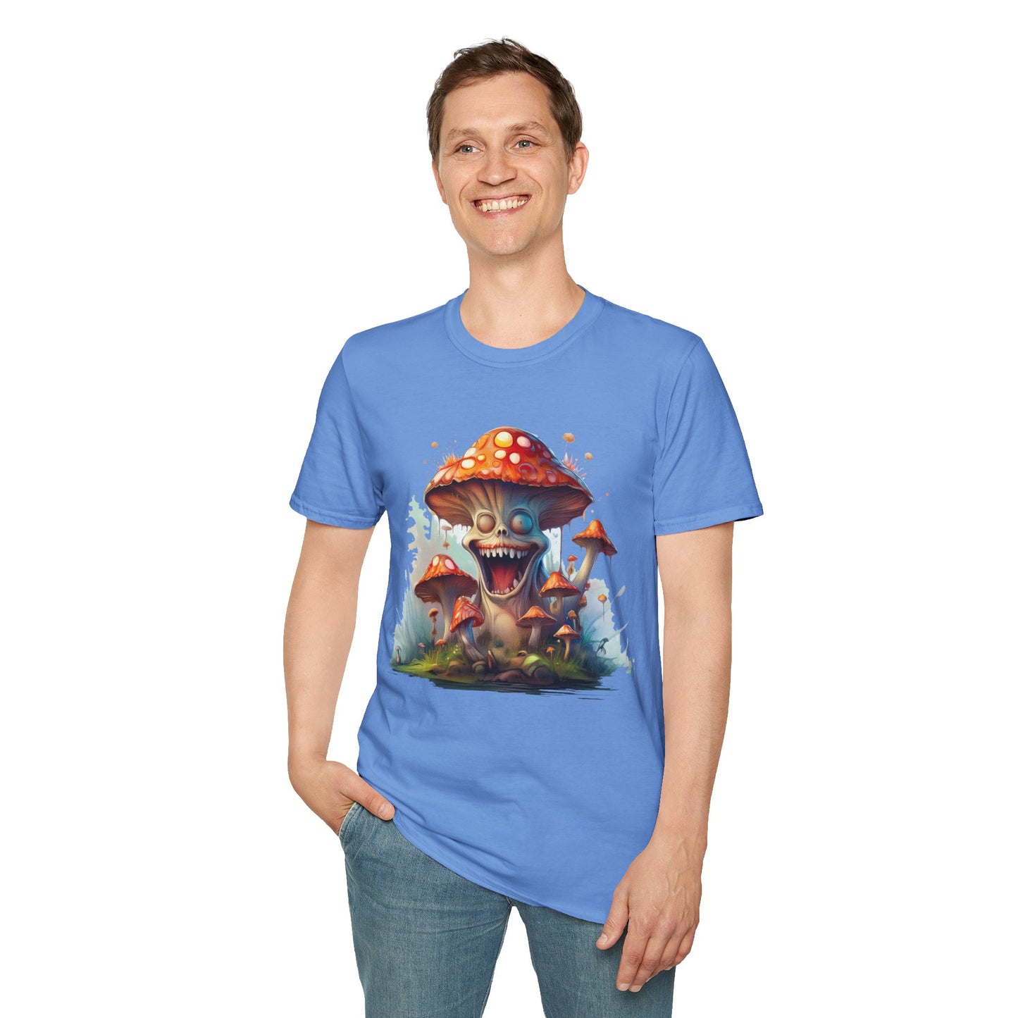 Mashroom Short Sleeve Tee Unisex Funny Mashroom Shirt With Fungus Graphic Gildan Softstyle 64000
