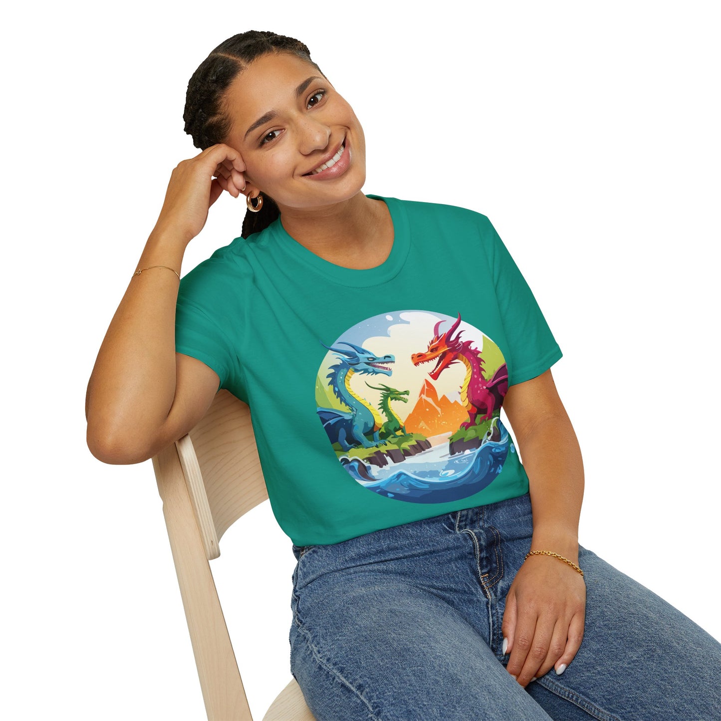Dragon T Shirt Unisex Dragon Tee 100 Percent Ring Spun Cotton Softstyle Comfort Fit