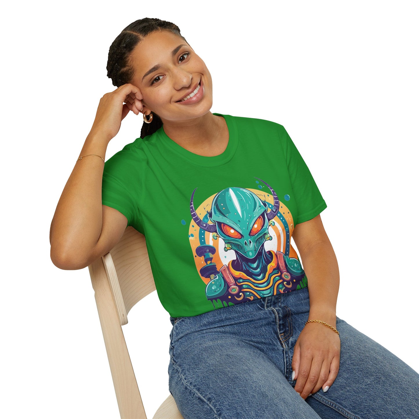 Alien T Shirt Cosmos Shirt Unisex Softstyle Tee 100 Percent Ring Spun Cotton Short Sleeve