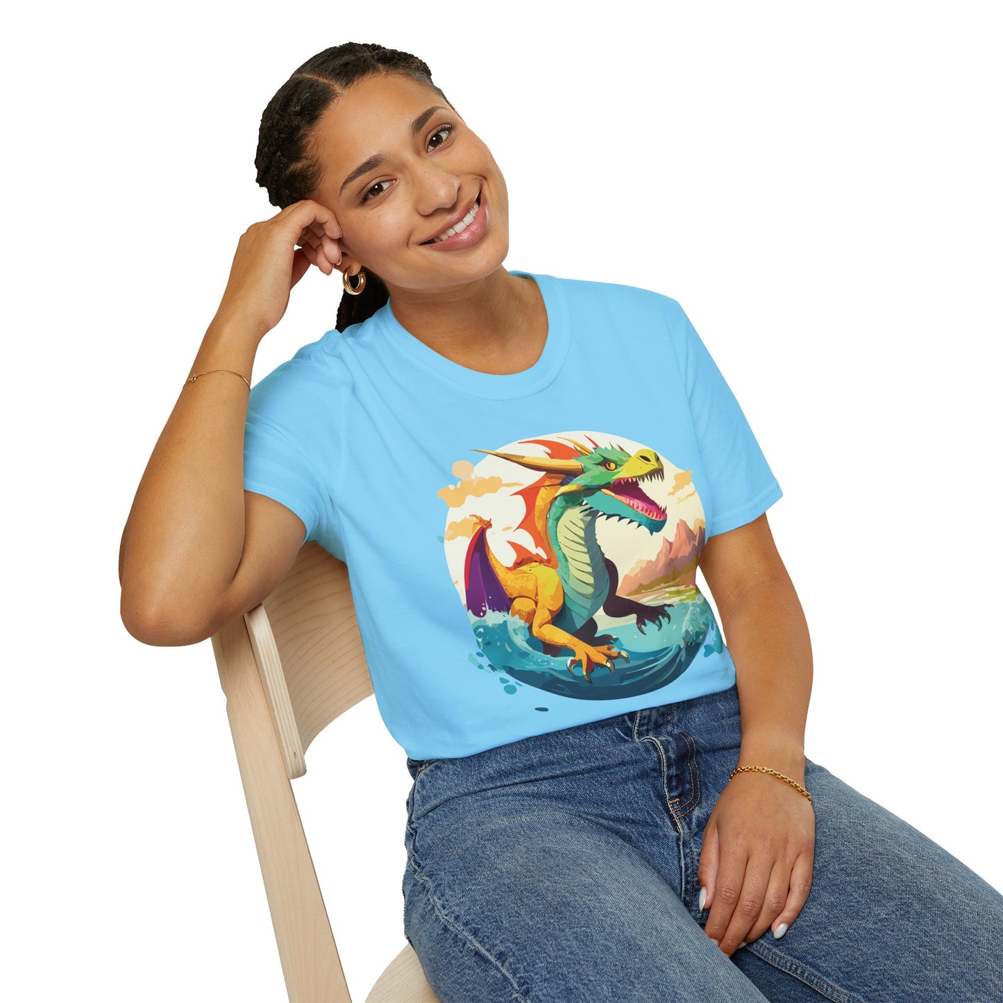 Dragon T Shirt Unisex Animal Print Dragon Shirt Gildan Softstyle Cotton Tee 64000