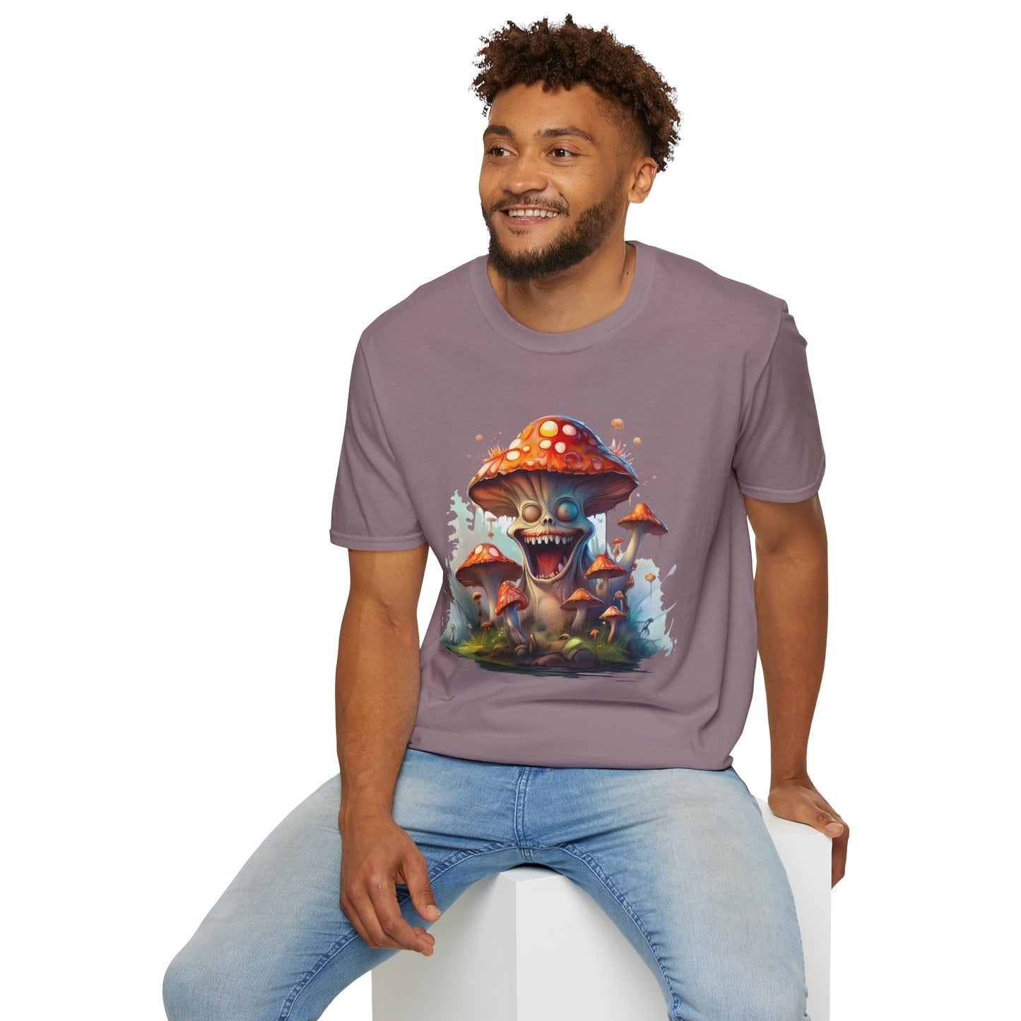 Mashroom Short Sleeve Tee Unisex Funny Mashroom Shirt With Fungus Graphic Gildan Softstyle 64000