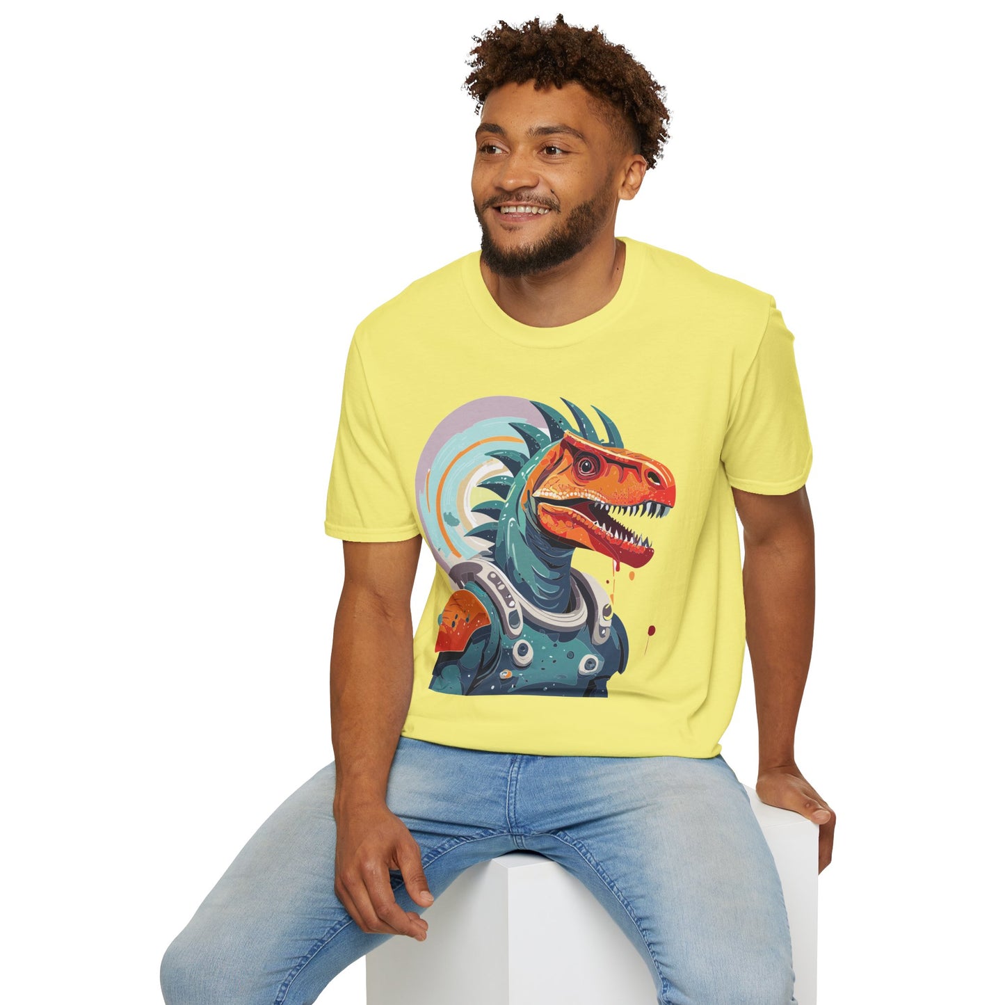Unisex Gildan Softstyle 64000 Alien T Shirt With Cosmos Space Alien Art Graphic Tee