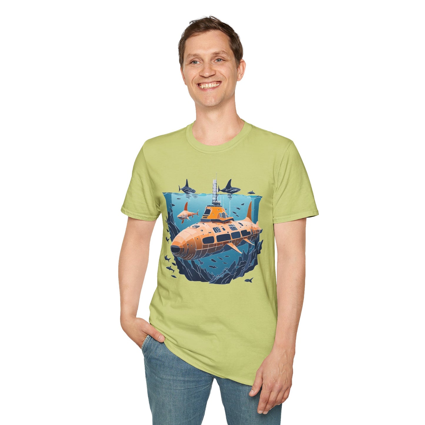 Ocean Tee Shirt, Ocean Shirt, Shirt with Ocean, U boat Tees, Shirt with U-Boat