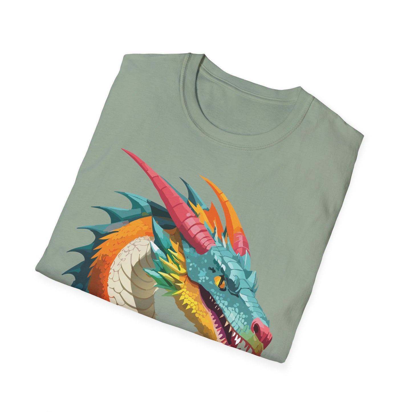Dragon T Shirt Unisex Softstyle Art Design Tee With Animals Theme Gildan 64000 Premium Quality