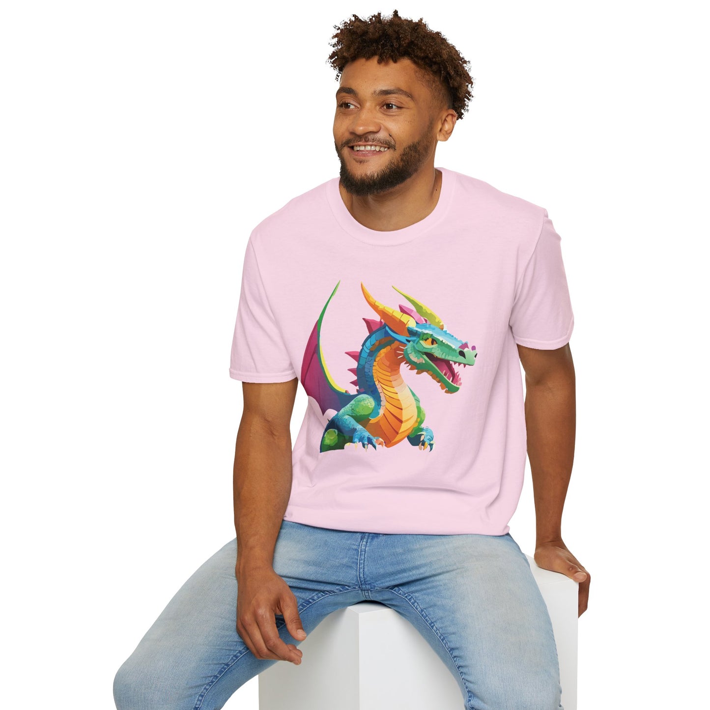 Unisex Dragon Graphic Tee Softstyle Short Sleeve T Shirt Made From Ring Spun Cotton
