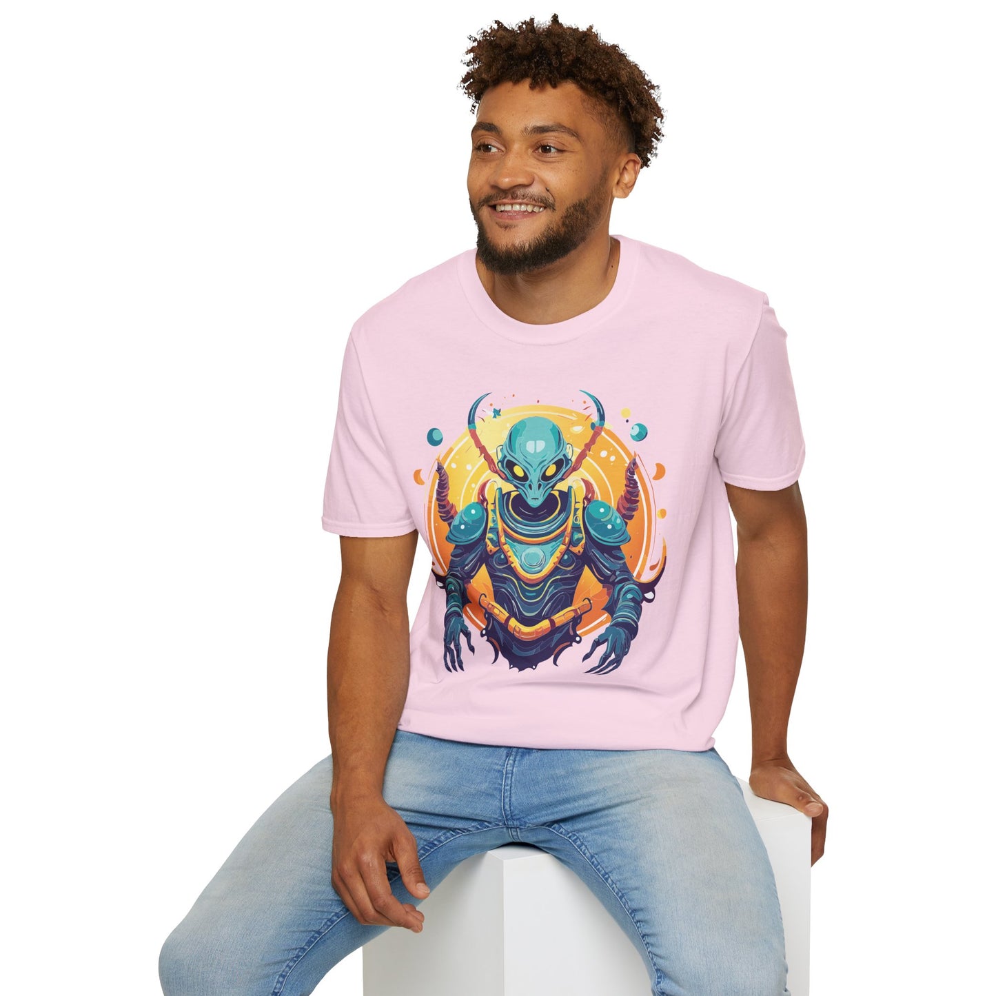 Cosmos Alien T Shirt Unisex Softstyle Short Sleeve Tee With Alien Art Design Artwork