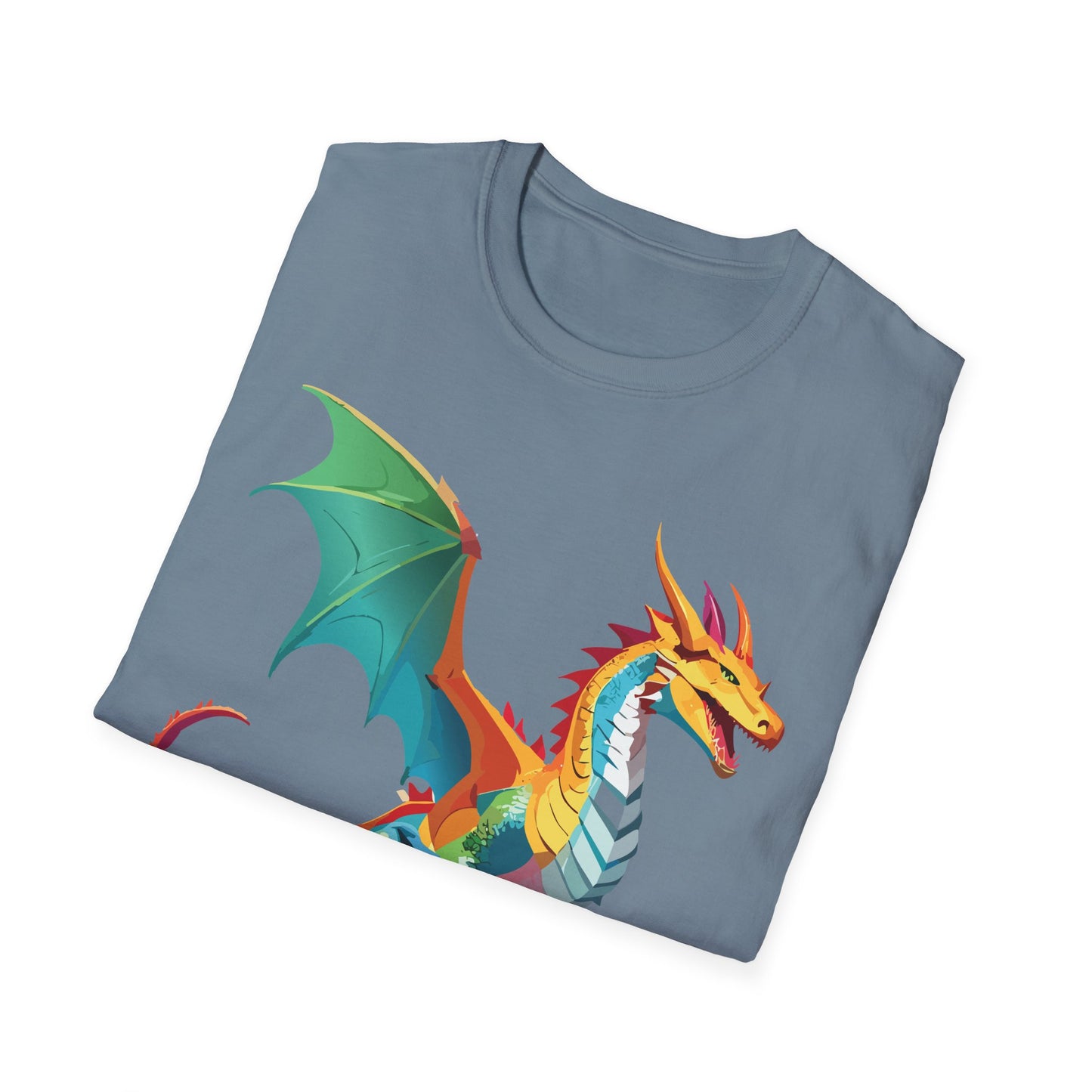 Dragon T Shirt Unisex Animal Design Tee Softstyle Gildan 64000 100 Percent Ring Spun Cotton