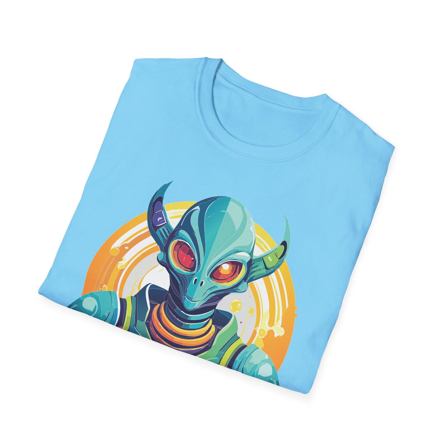 Alien T Shirt Cosmos Design Unisex Softstyle Cotton Tee With Aliens Art Graphic Print