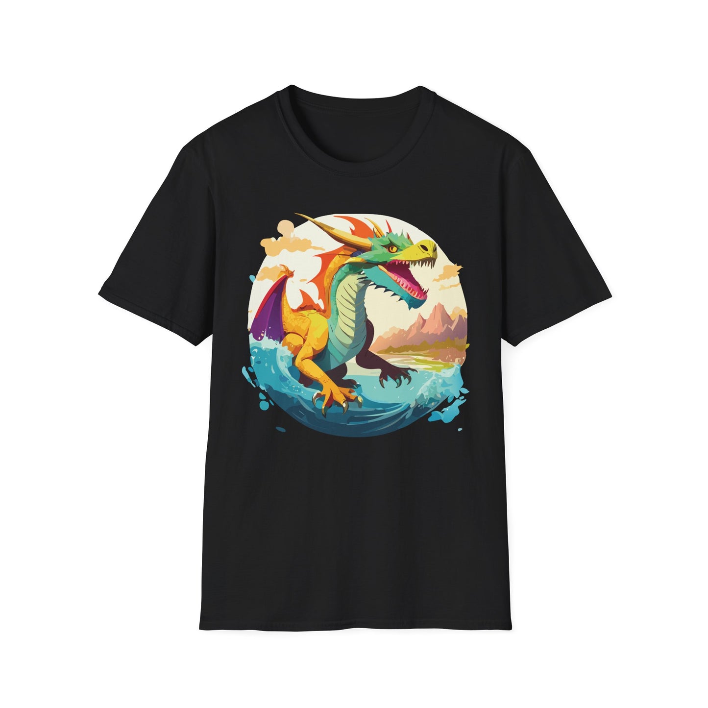 Dragon T Shirt Unisex Animal Print Dragon Shirt Gildan Softstyle Cotton Tee 64000
