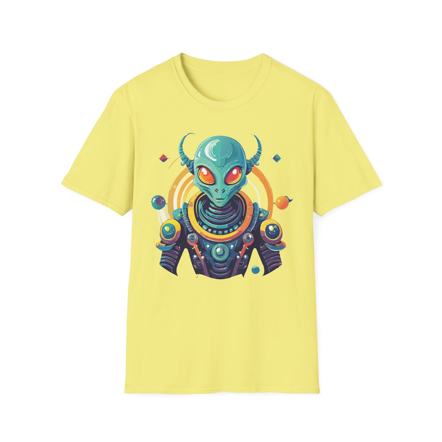 Alien Cosmos T Shirt Unisex Softstyle Cotton Tee With Alien Art Design Premium Comfort