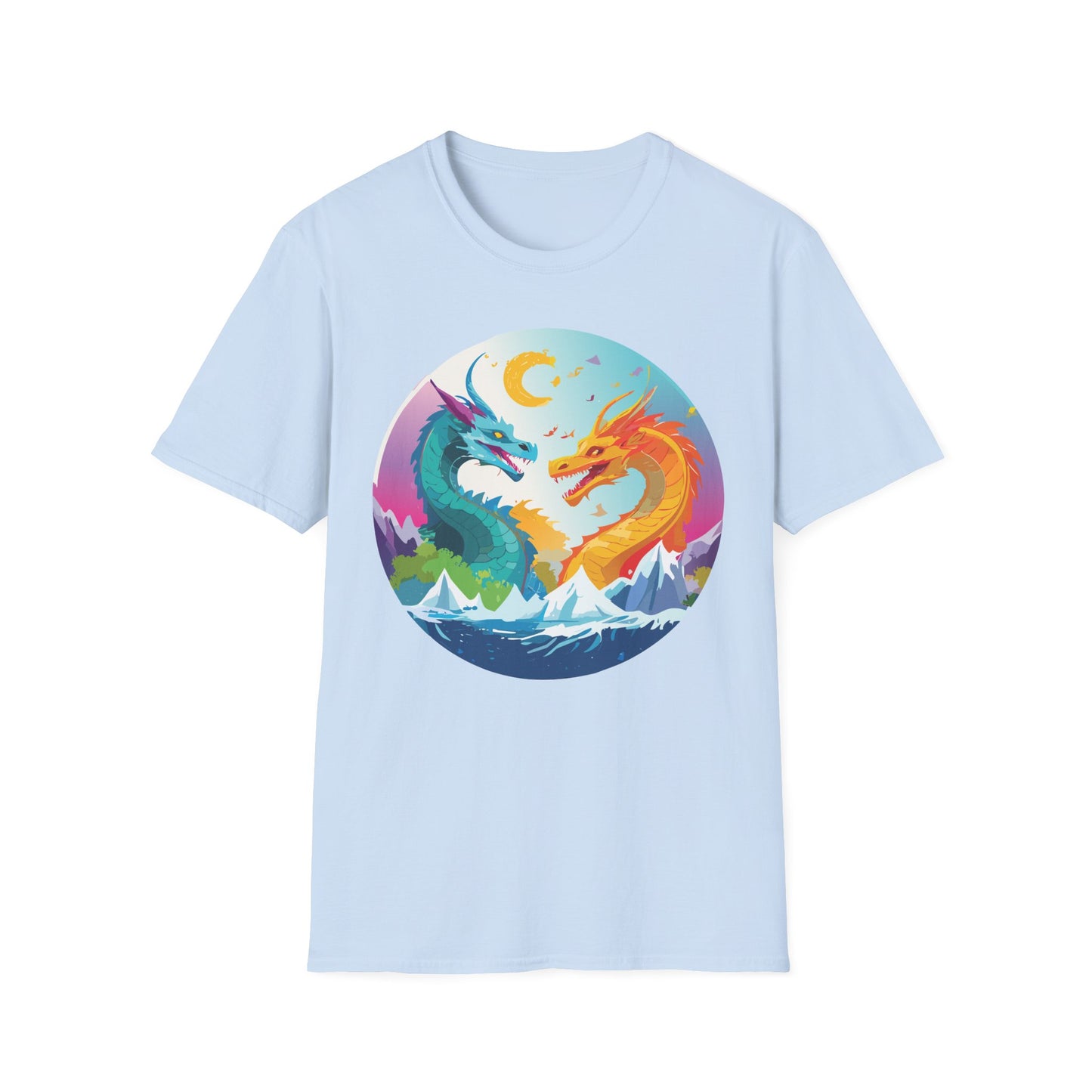Dragon T Shirt Unisex Gildan Softstyle 64000 Tee Dragon Artwork Animal Print Shirt