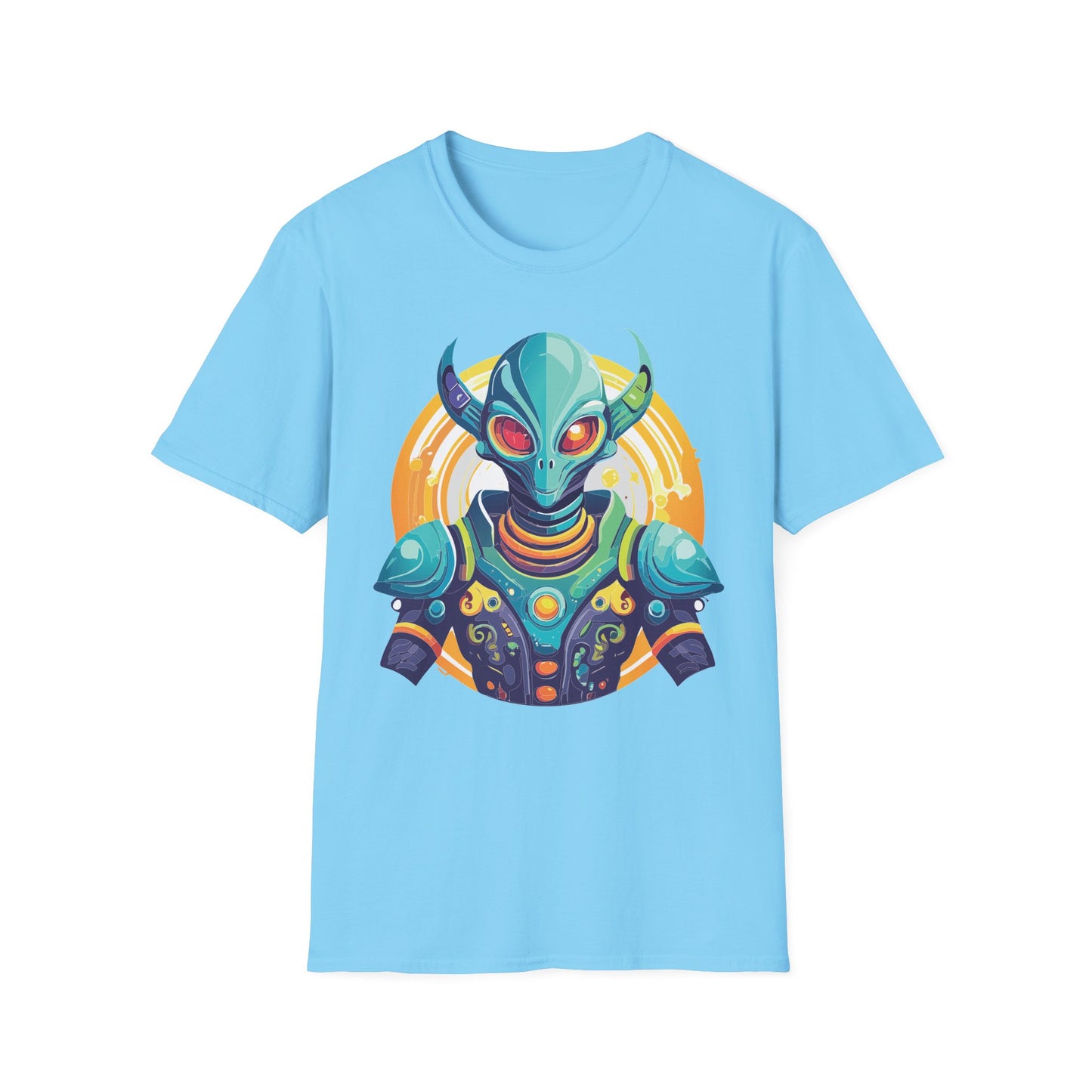 Alien T Shirt Cosmos Design Unisex Softstyle Cotton Tee With Aliens Art Graphic Print