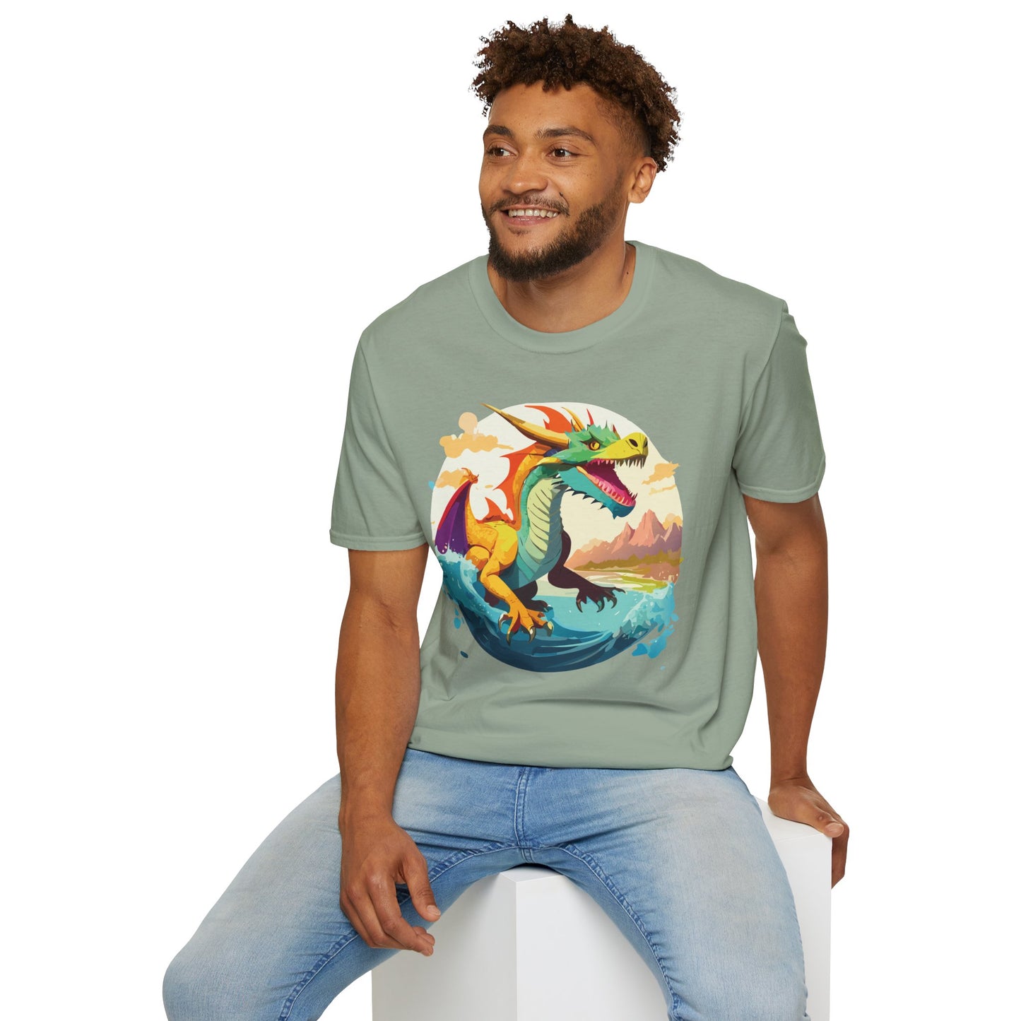 Dragon T Shirt Unisex Animal Print Dragon Shirt Gildan Softstyle Cotton Tee 64000