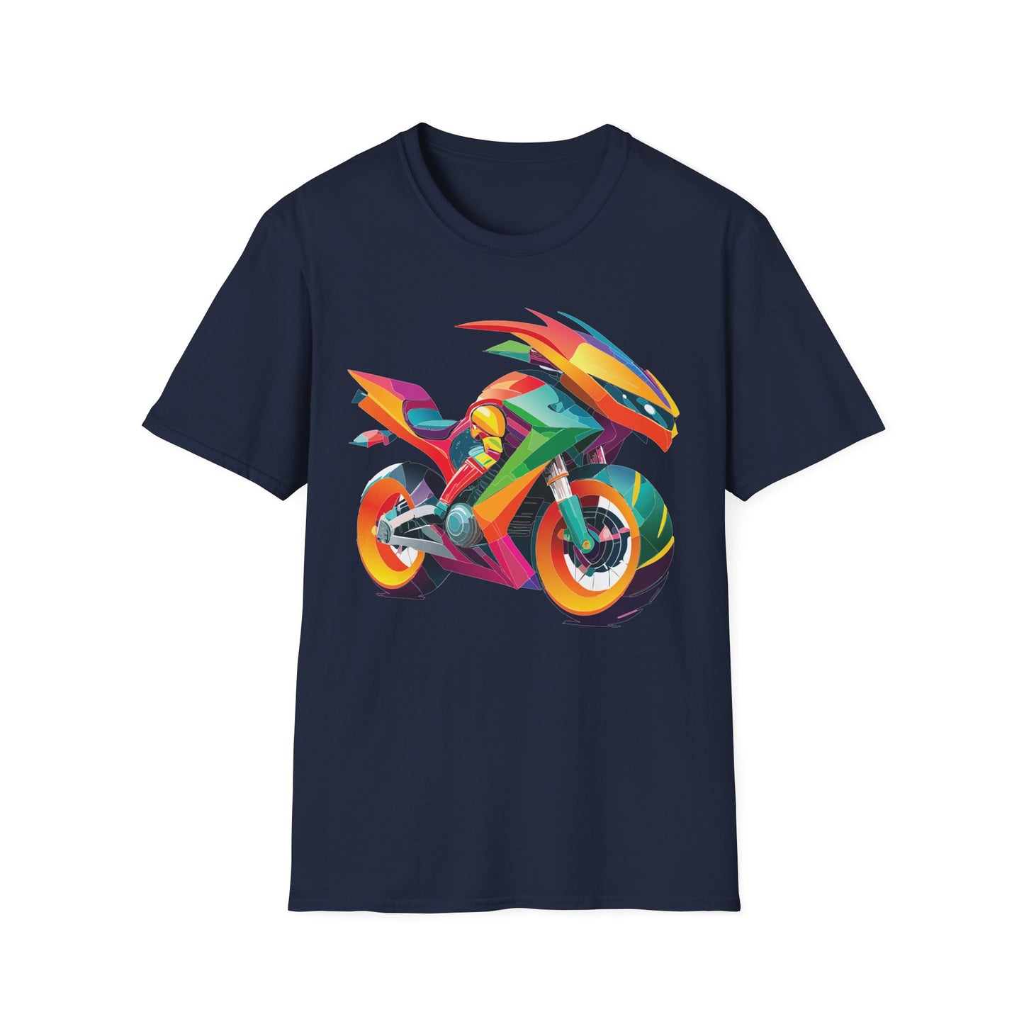 Unisex Bike T Shirt With Motorcycle Artwork Premium Cotton MTB Tee Softstyle 64000