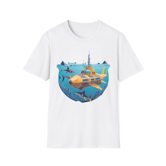 Ocean Tee Shirt, Ocean Shirt, Shirt with Ocean, U boat Tees, Shirt with U-Boat