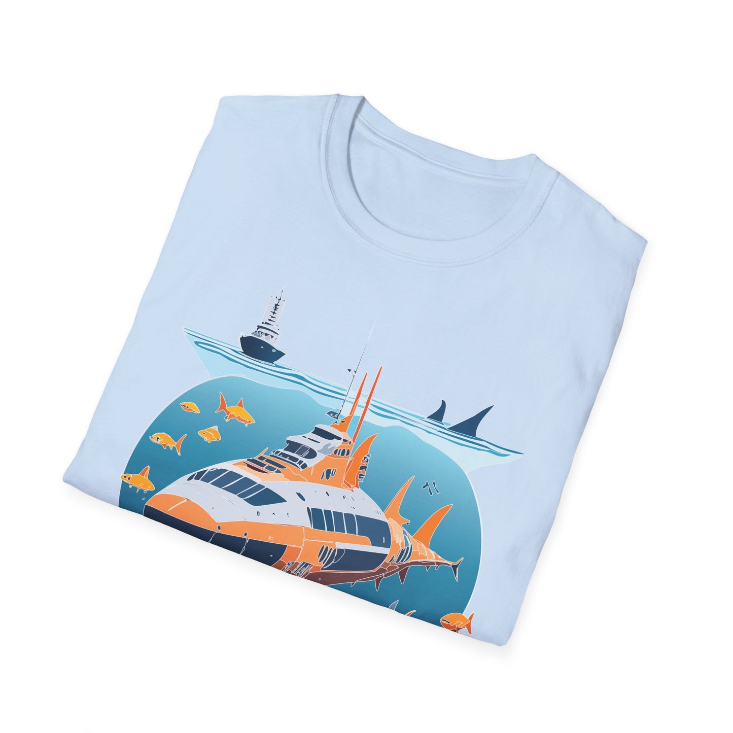 Ocean Tee Shirt, Ocean Shirt, Shirt with Ocean, U boat Tees, Shirt with U-Boat