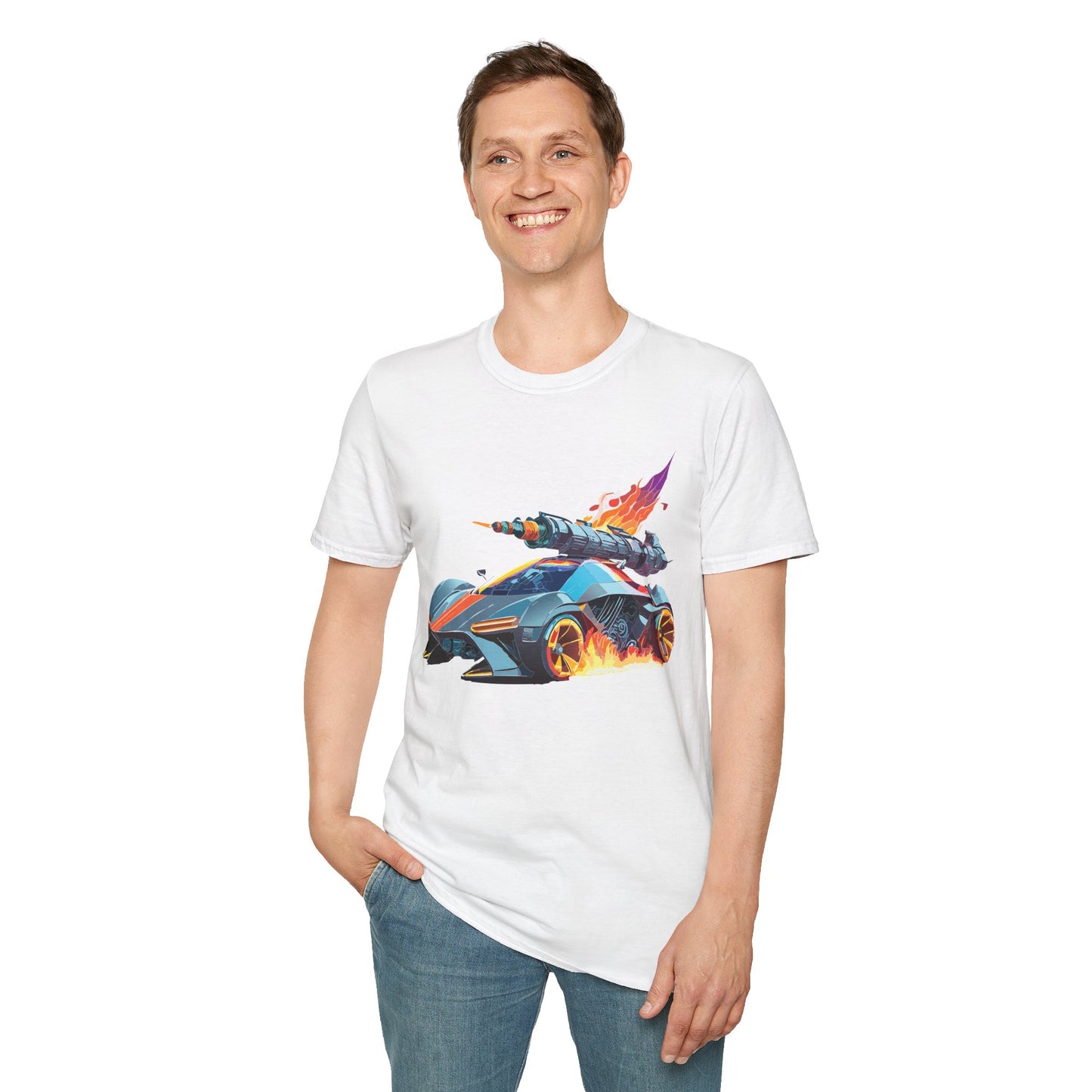 Car T Shirt for Car Lovers Unisex Softstyle Tee 64000 Hot Wheels Design Shirt with Cars