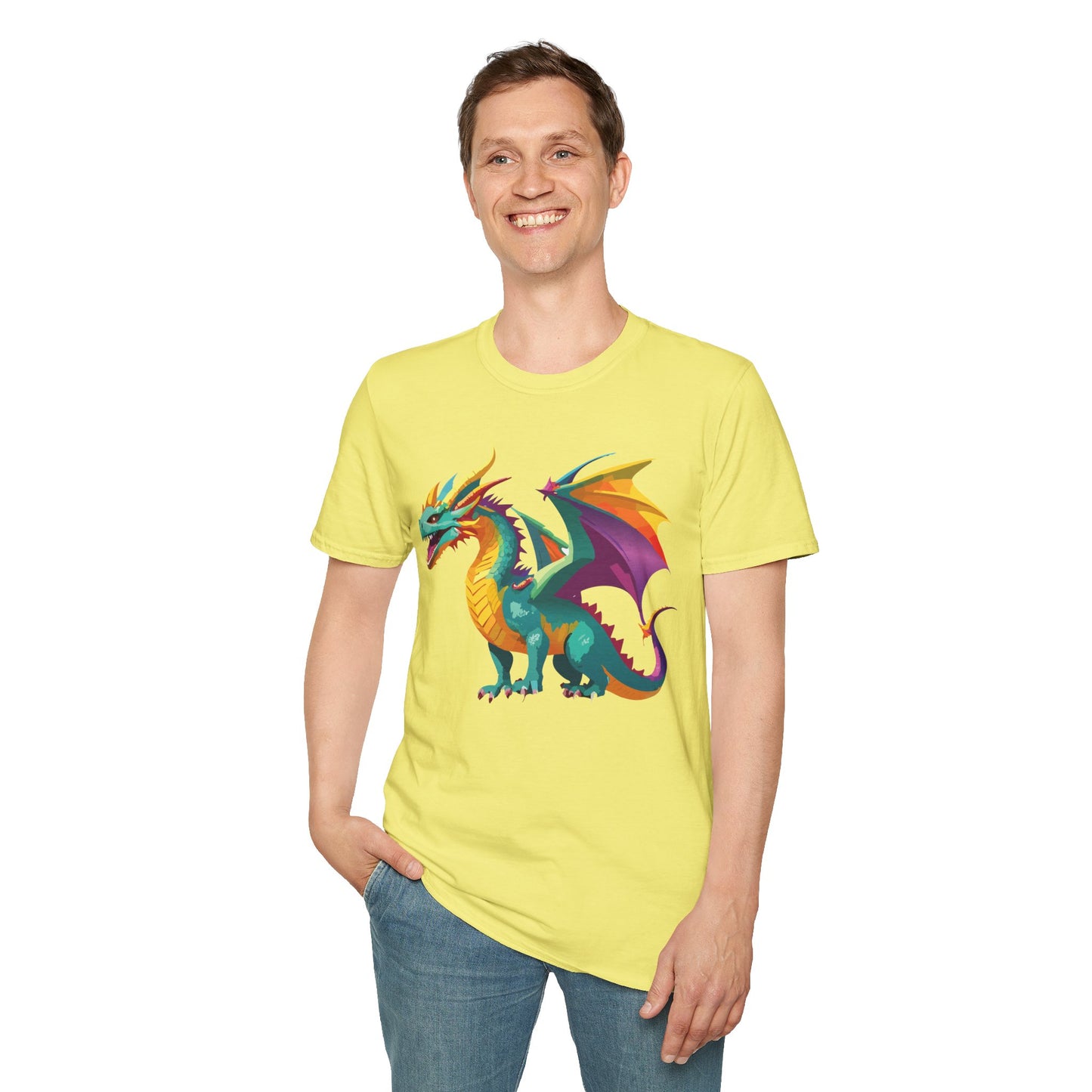 Dragon T Shirt Unisex Short Sleeve Art Design Gildan Softstyle Cotton Tee For Animal Lovers