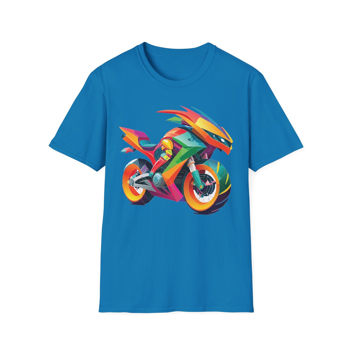 Unisex Bike T Shirt With Motorcycle Artwork Premium Cotton MTB Tee Softstyle 64000