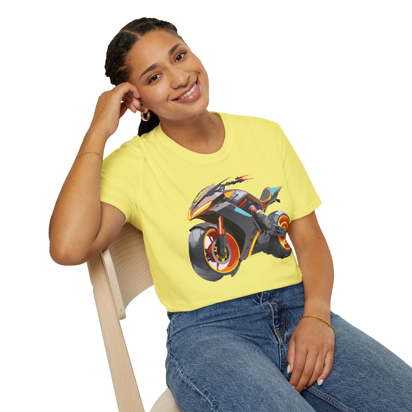 Unisex Bike T Shirt With Motorcycle Graphic MTB Tee Cotton Softstyle Comfort For Riders