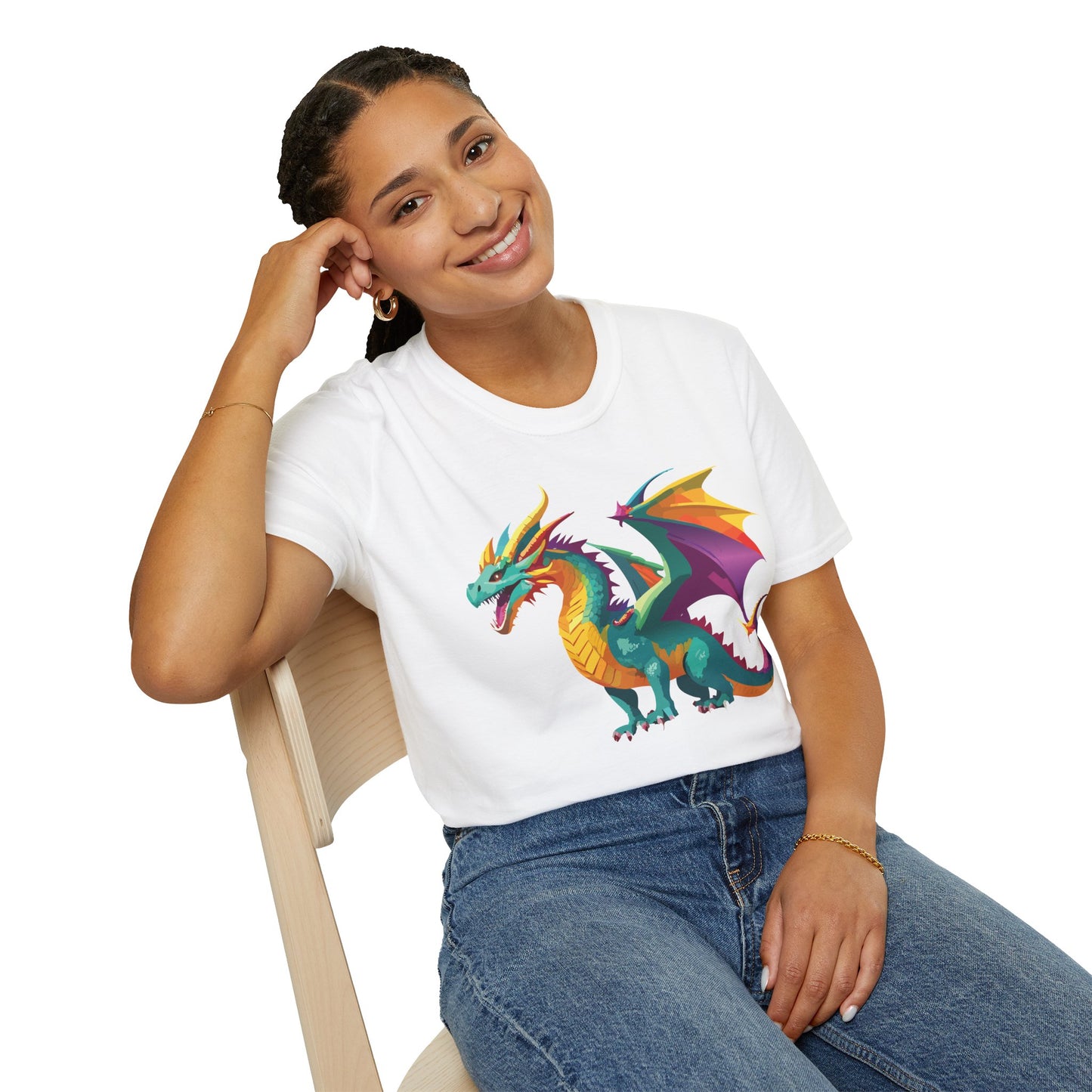 Dragon T Shirt Unisex Short Sleeve Art Design Gildan Softstyle Cotton Tee For Animal Lovers