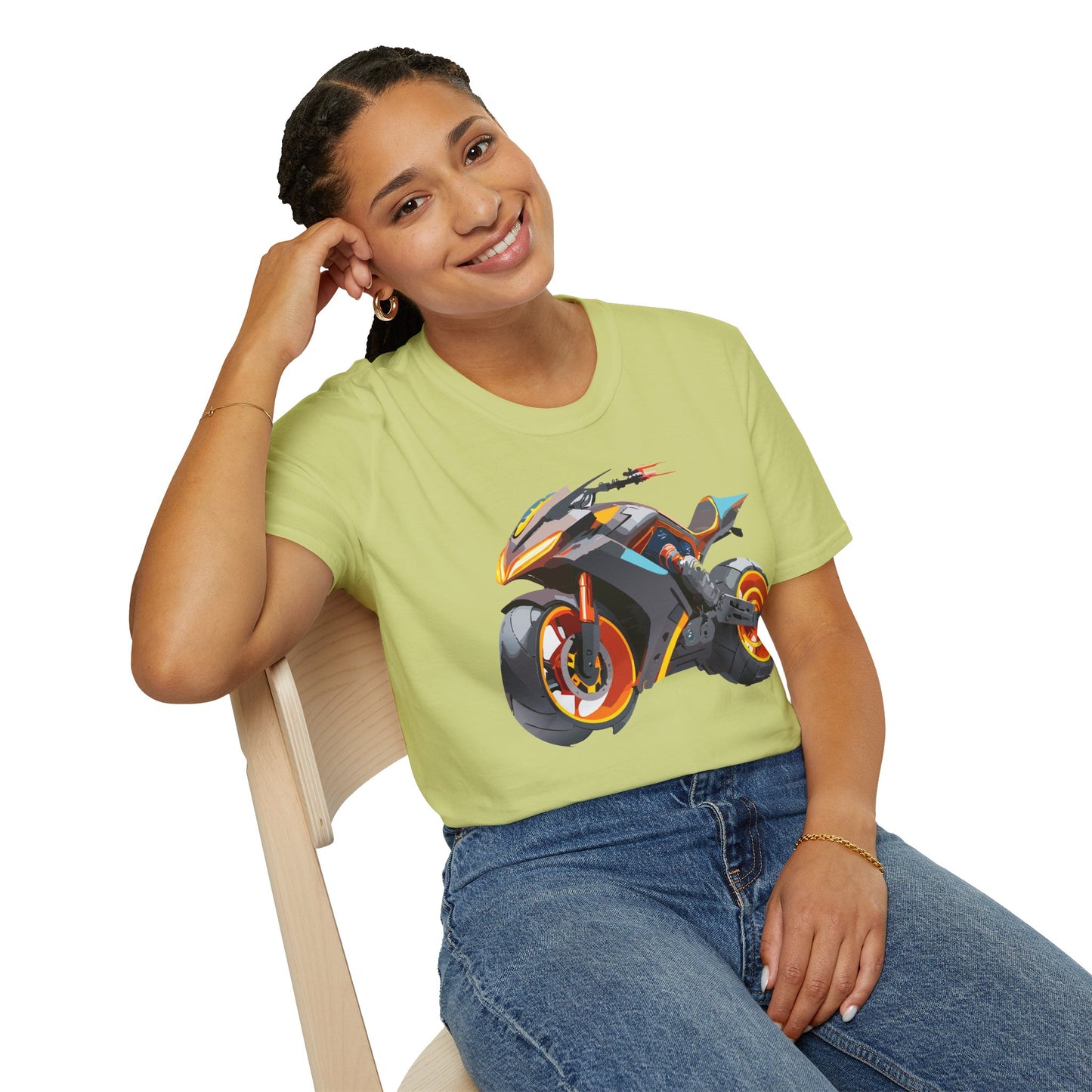 Unisex Bike T Shirt With Motorcycle Graphic MTB Tee Cotton Softstyle Comfort For Riders