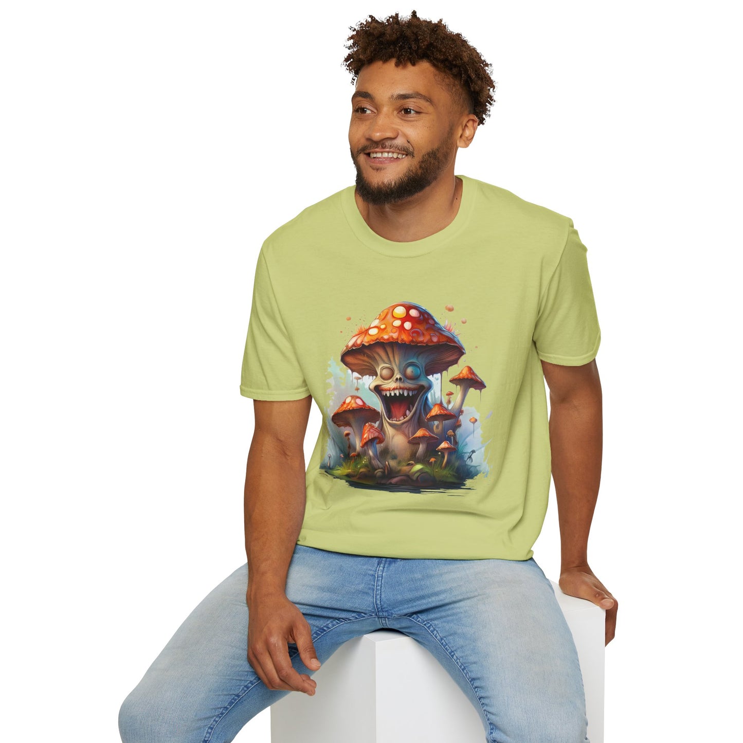 Mashroom Short Sleeve Tee Unisex Funny Mashroom Shirt With Fungus Graphic Gildan Softstyle 64000