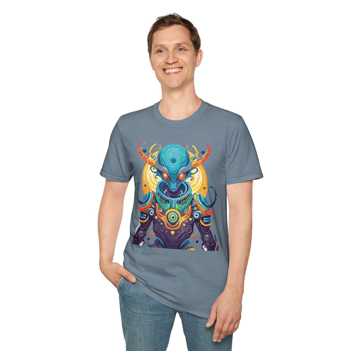 Alien T Shirt Cosmos Shirt Unisex Short Sleeve Tee With Alien Art Design Ring Spun Cotton