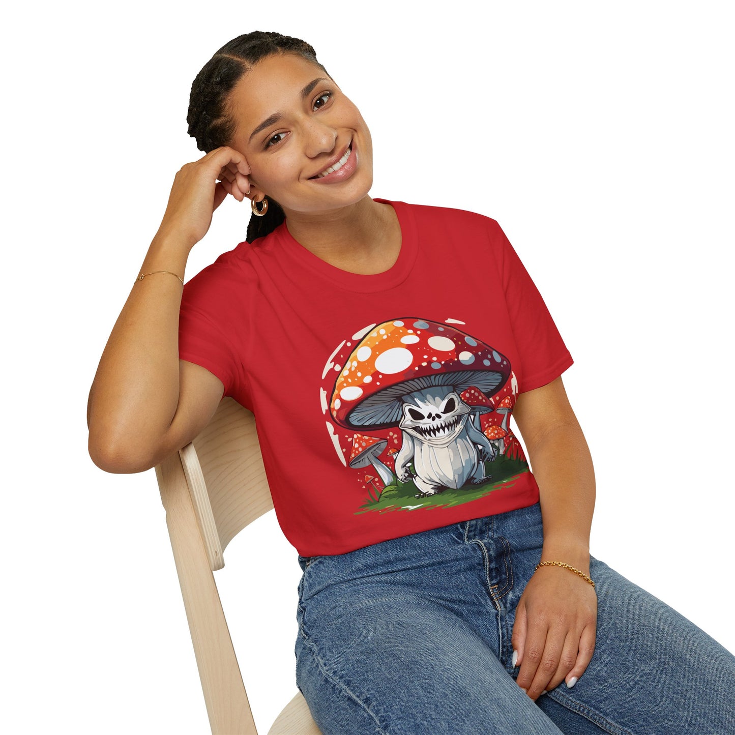 Mashroom Tee Shirt Unisex Softstyle 64000 100 Percent Ring Spun Cotton Funny Mashroom Fungus Design