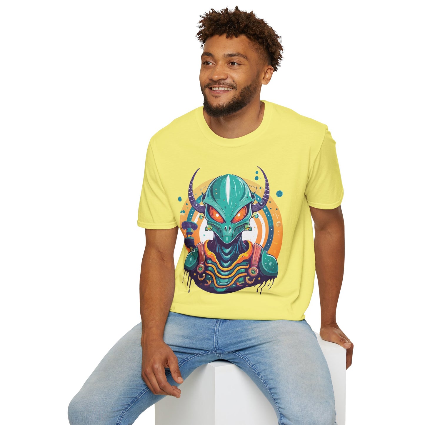 Alien T Shirt Cosmos Shirt Unisex Softstyle Tee 100 Percent Ring Spun Cotton Short Sleeve
