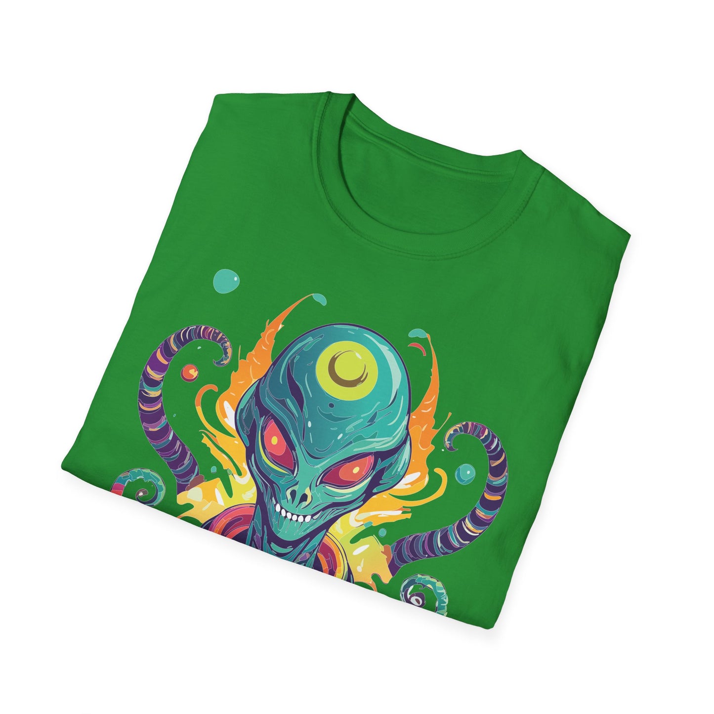 Alien Cosmos Unisex T Shirt With Aliens Design Gildan Softstyle 64000 Comfortable Lightweight Tee