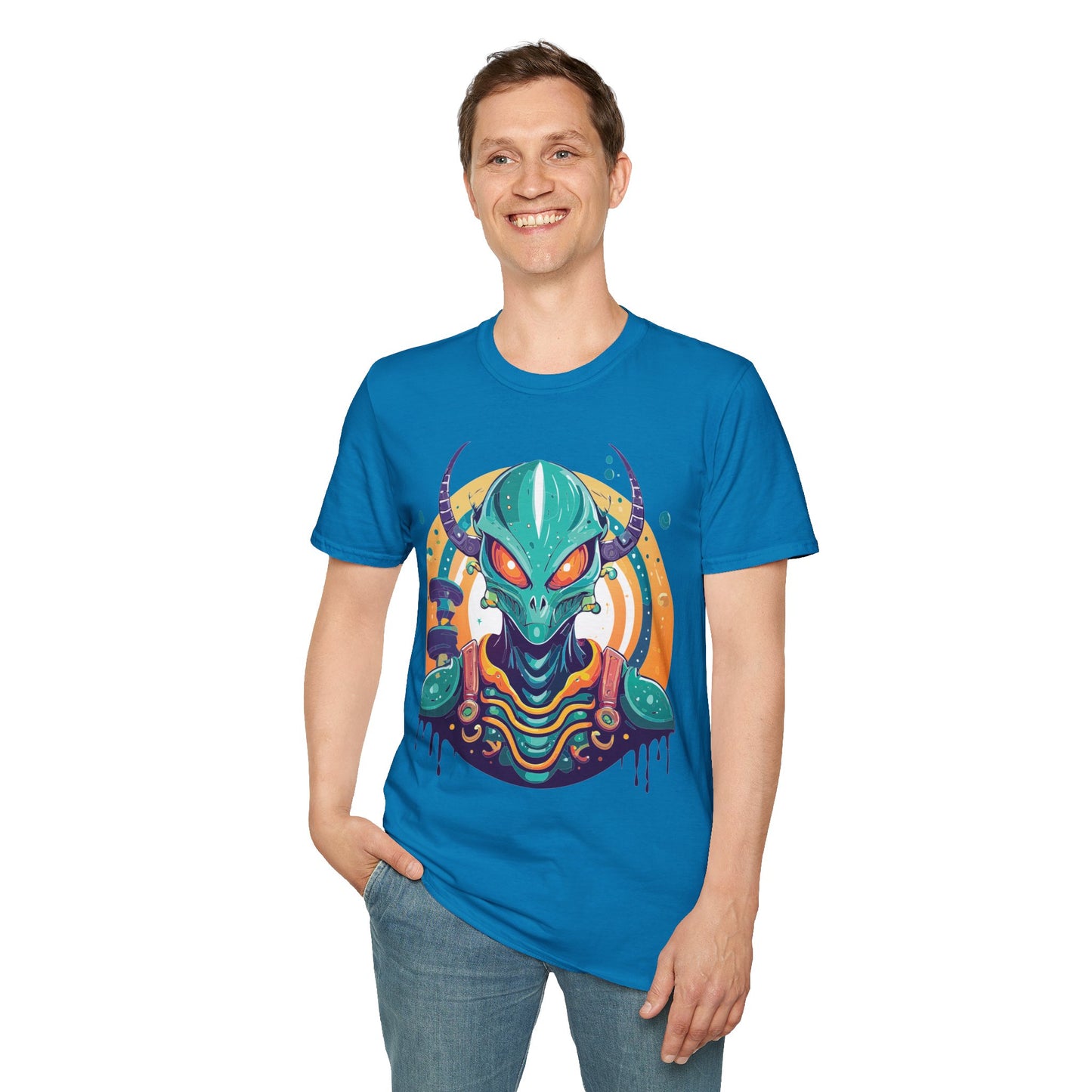 Alien T Shirt Cosmos Shirt Unisex Softstyle Tee 100 Percent Ring Spun Cotton Short Sleeve