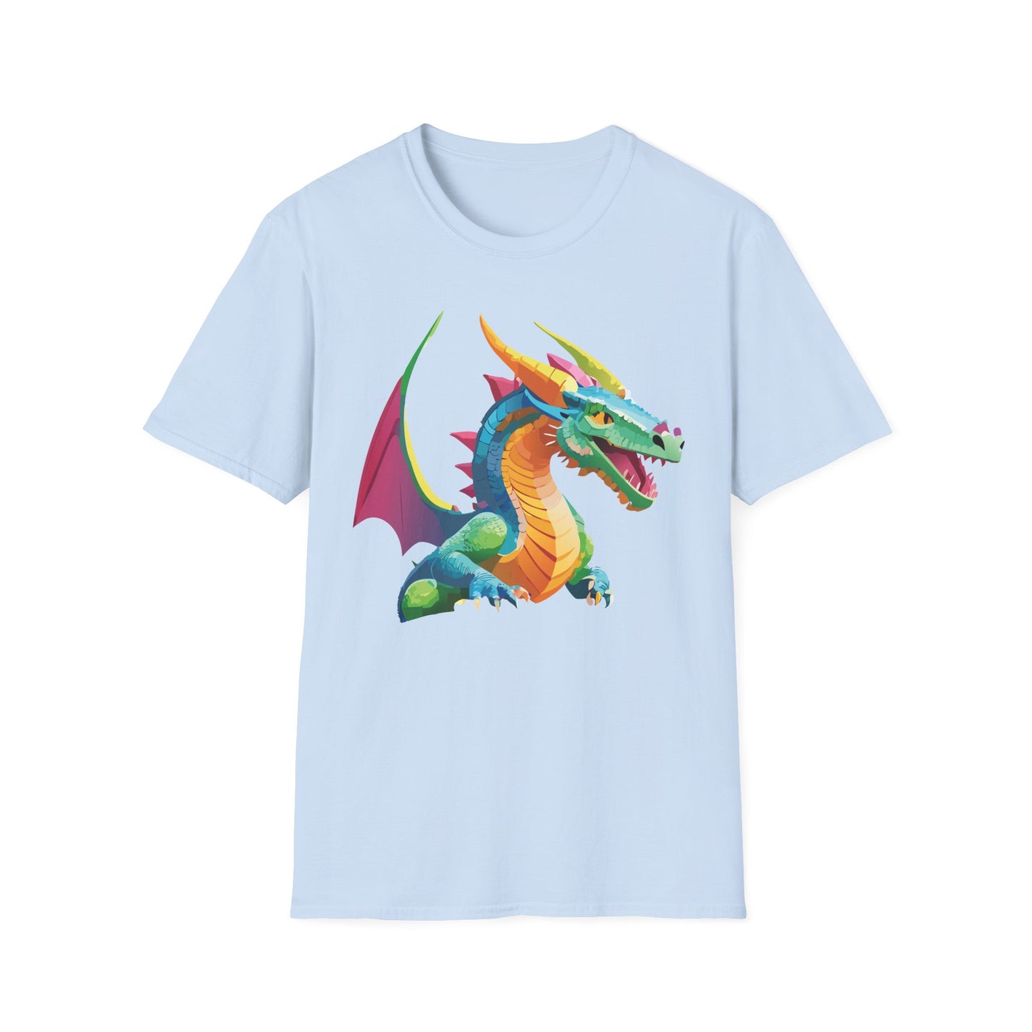 Unisex Dragon Graphic Tee Softstyle Short Sleeve T Shirt Made From Ring Spun Cotton