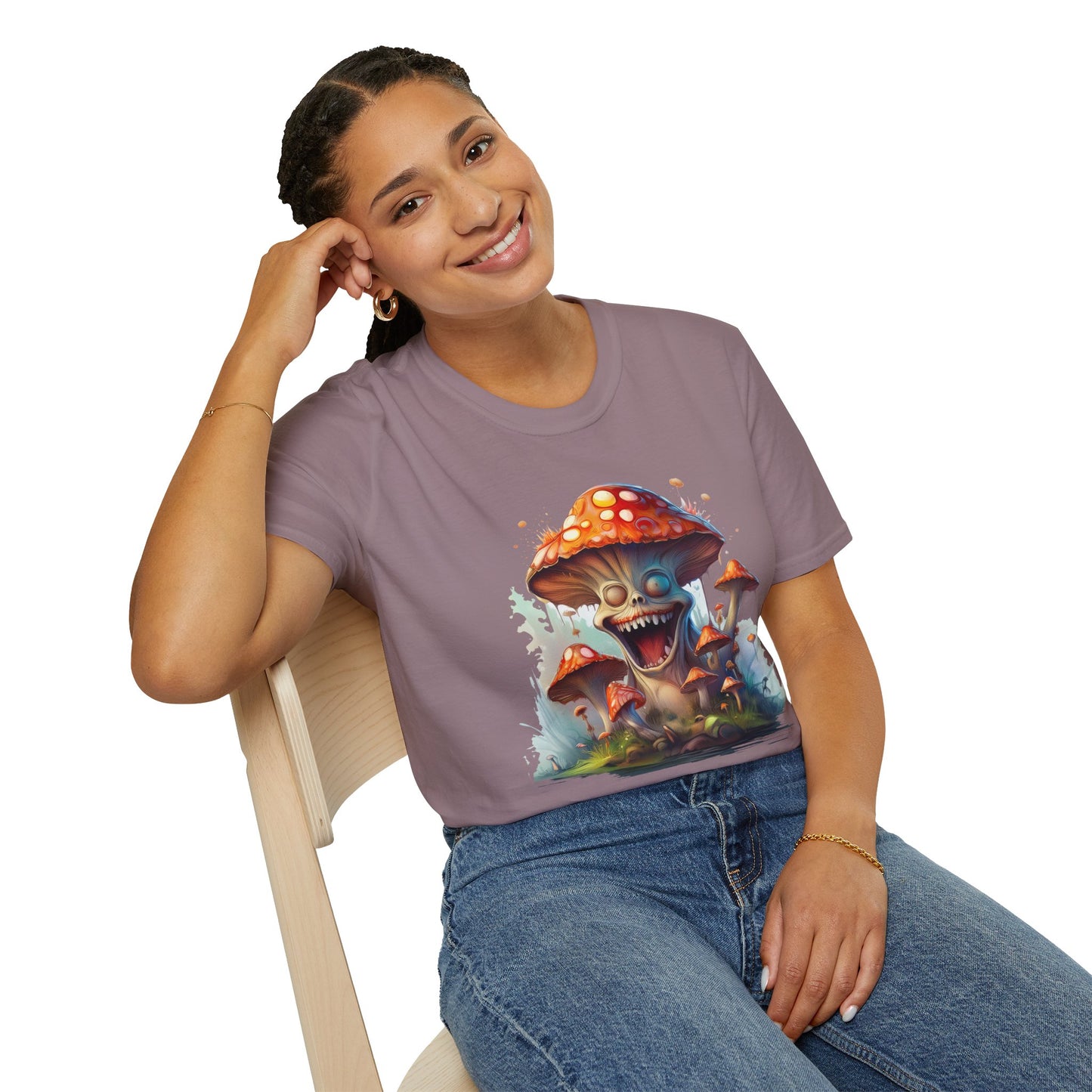 Mashroom Short Sleeve Tee Unisex Funny Mashroom Shirt With Fungus Graphic Gildan Softstyle 64000