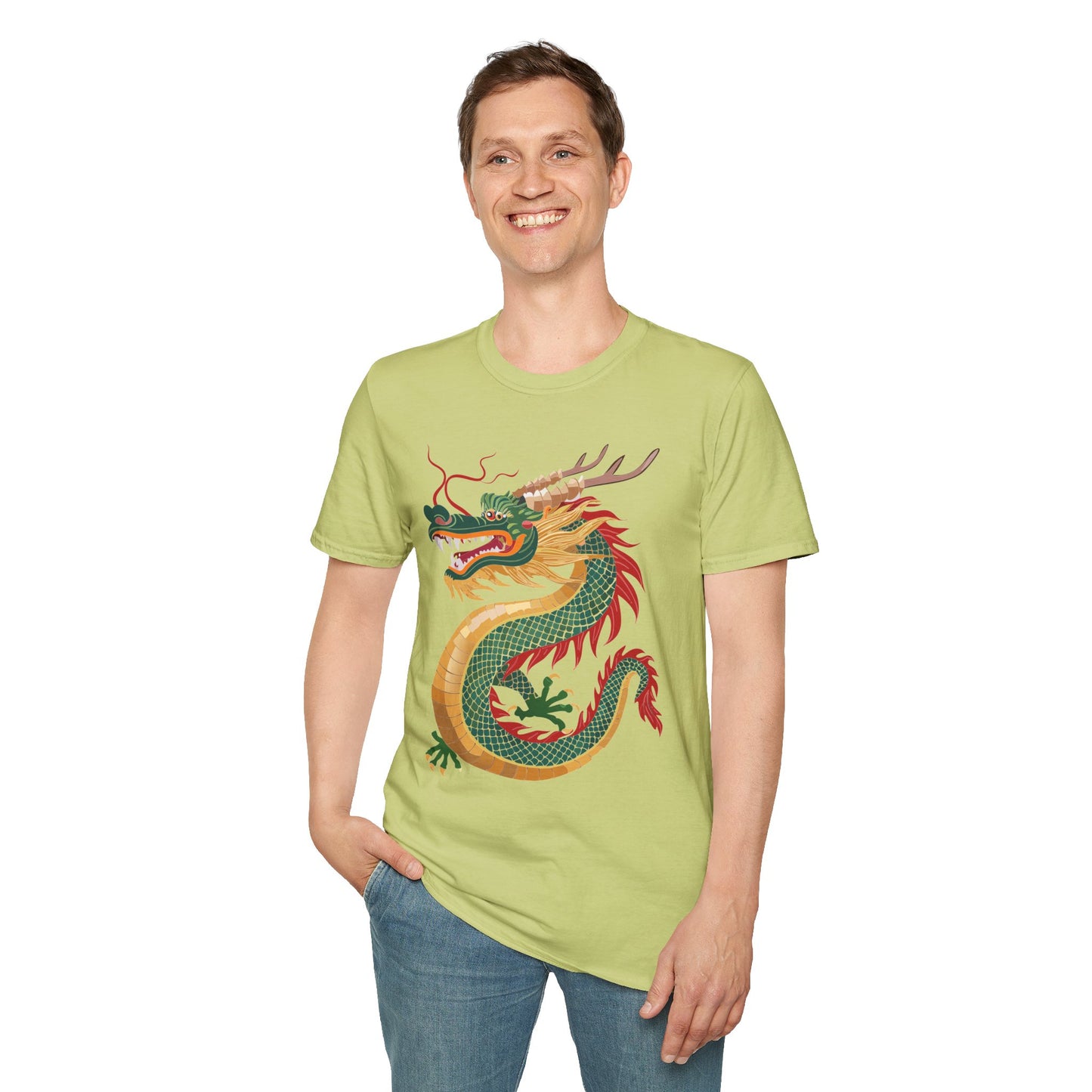 Dragon T Shirt Unisex Dragon Shirt With Animal Art Design Gildan Softstyle 64000 Tee
