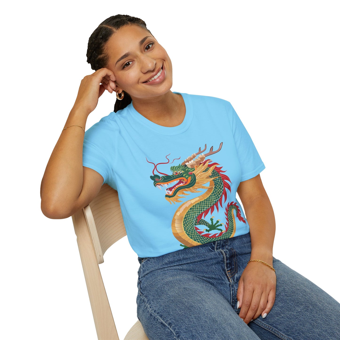 Dragon T Shirt Unisex Dragon Shirt With Animal Art Design Gildan Softstyle 64000 Tee