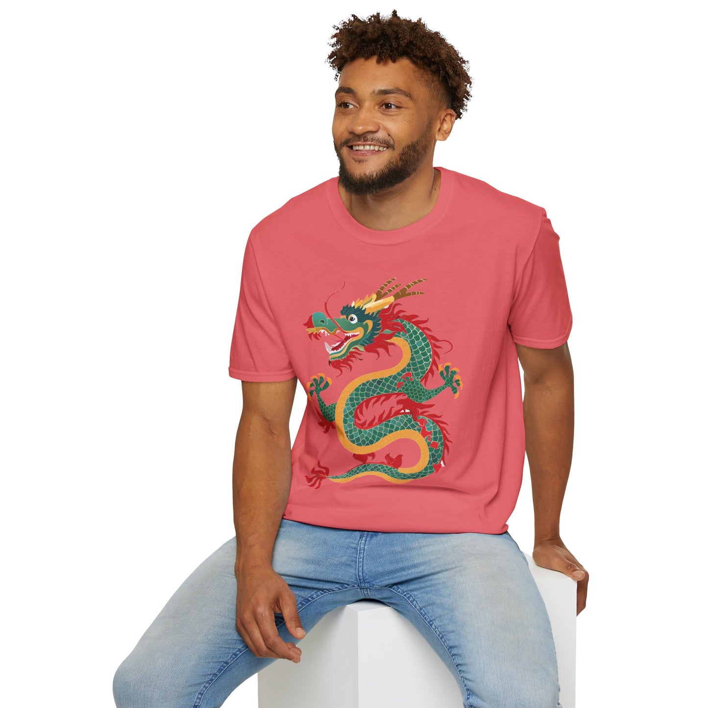 Dragon T Shirt Unisex Dragon Shirt With Animal Art Design Gildan Softstyle Tee 100 Cotton