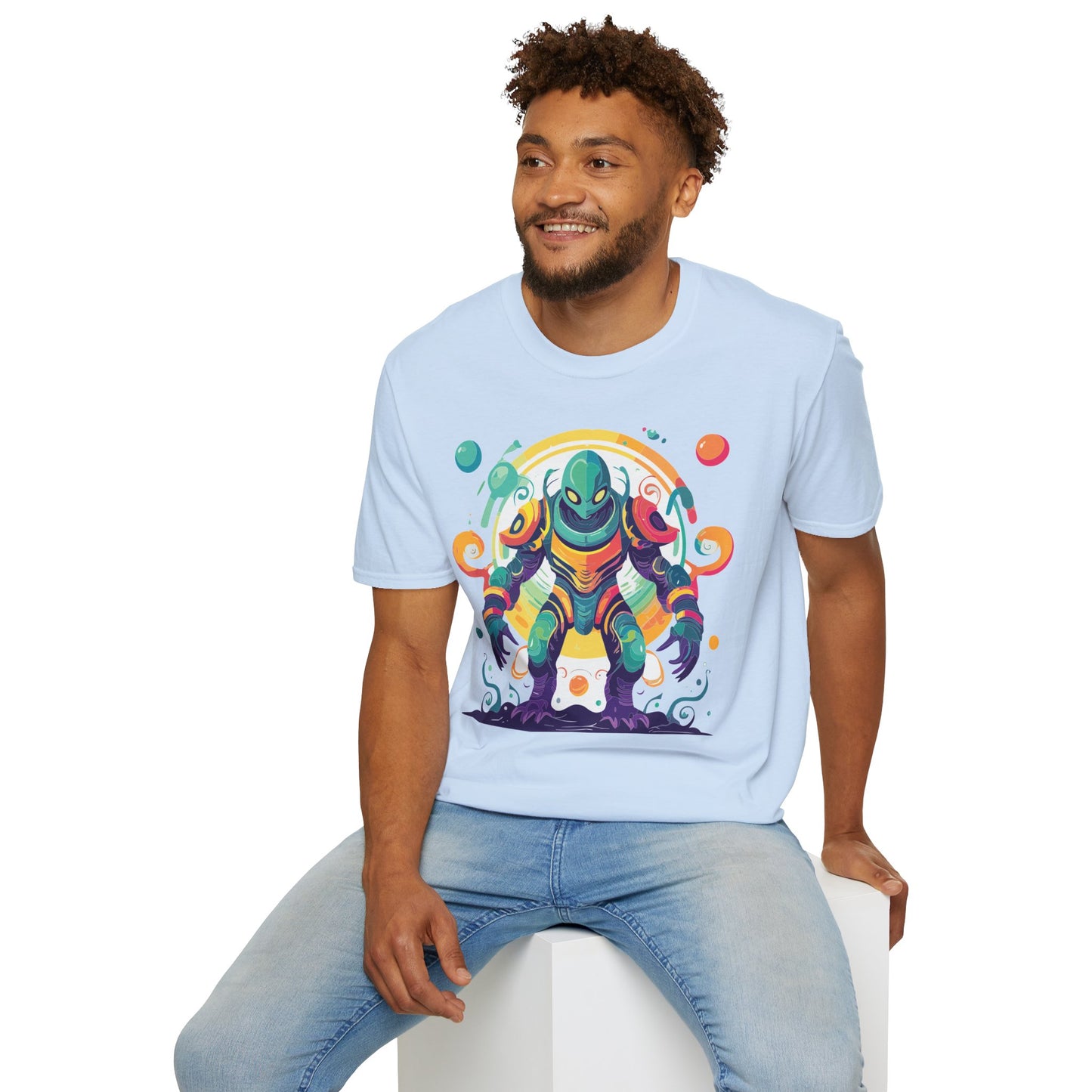 Cosmos Alien T Shirt Unisex Softstyle 64000 with Art Design Durable Comfort Artwork Tee