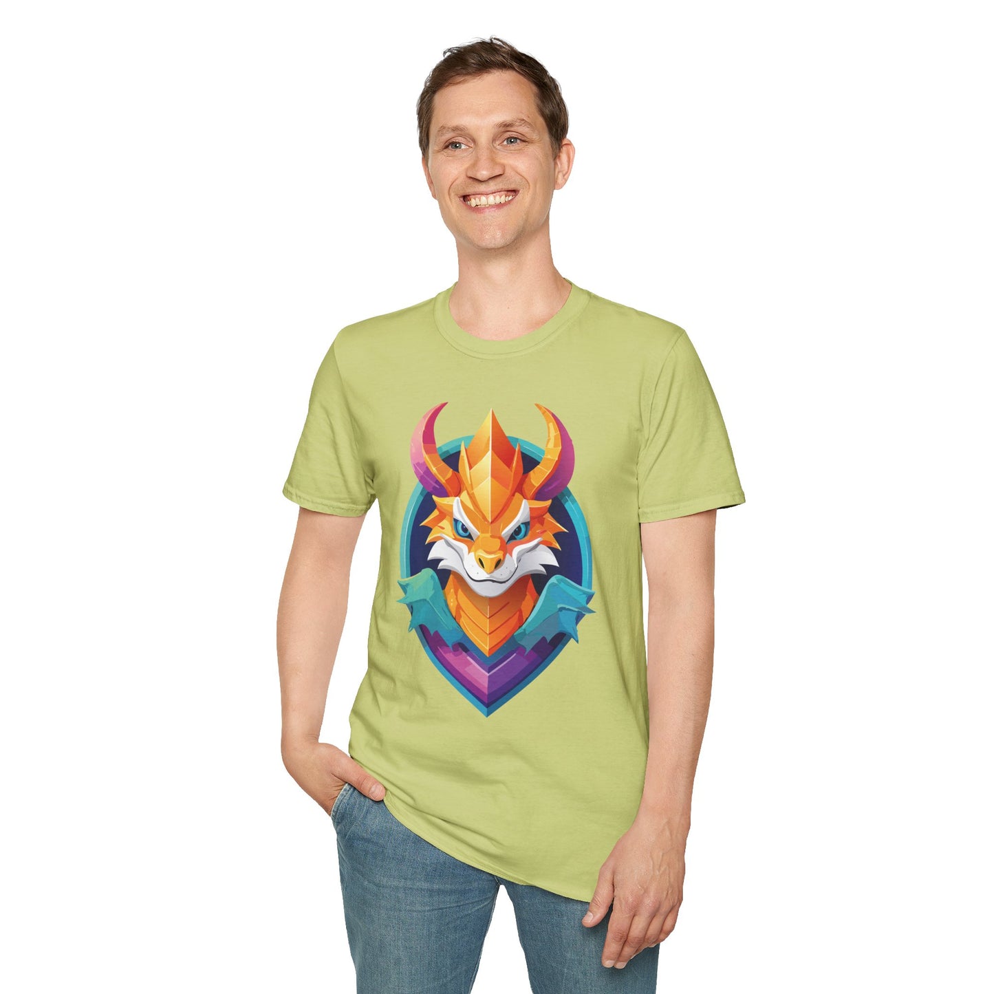 Dragon T Shirt Unisex Gildan Softstyle 64000 Comfortable Cotton Tee With Animal Design